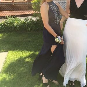 Navy Blue Sundress with Detailing